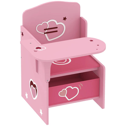 AIYAPLAY Kids Table & Chair Set, Children Desk & Chair with Storage Bins for Playing, Reading, Pink