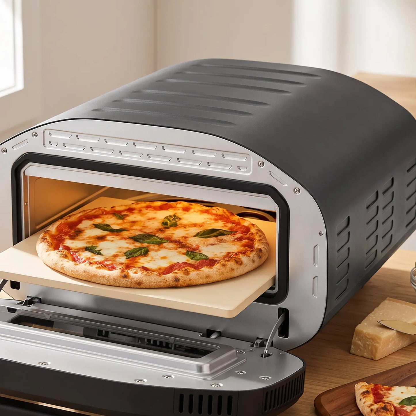 HOMCOM Electric Pizza Oven, Pizza Maker with 3 Knob Control & Ceramic Stone, Viewing Window, 2200W