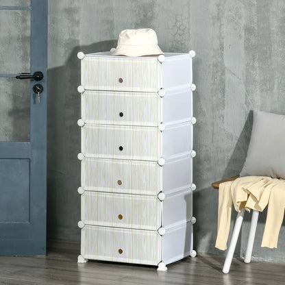 HOMCOM Six Cube Boxes Modular Storage Unit - White