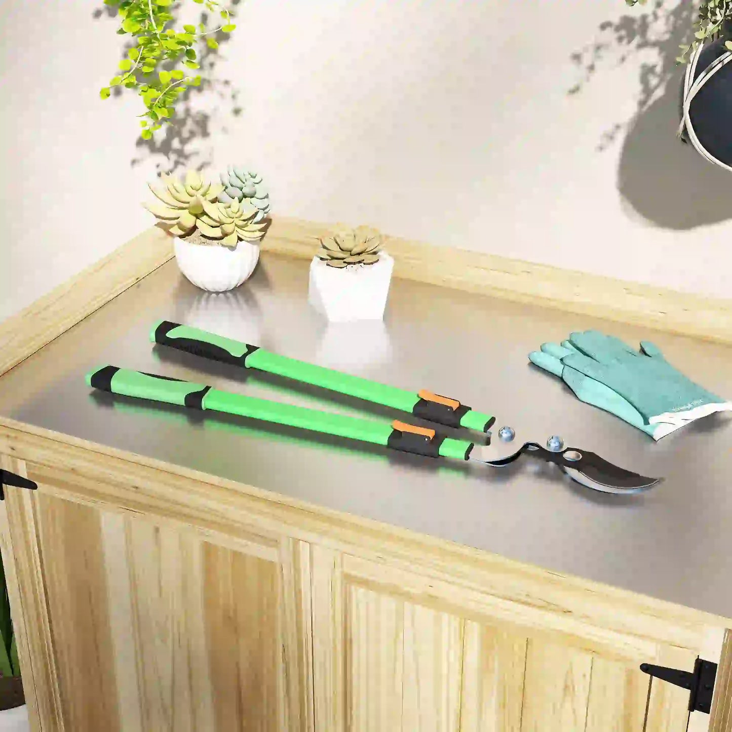 Outsunny Telescopic Extendable Garden Loppers, Heavy Duty with Steel Blade and Adjustable Handles, Tree Trimmer