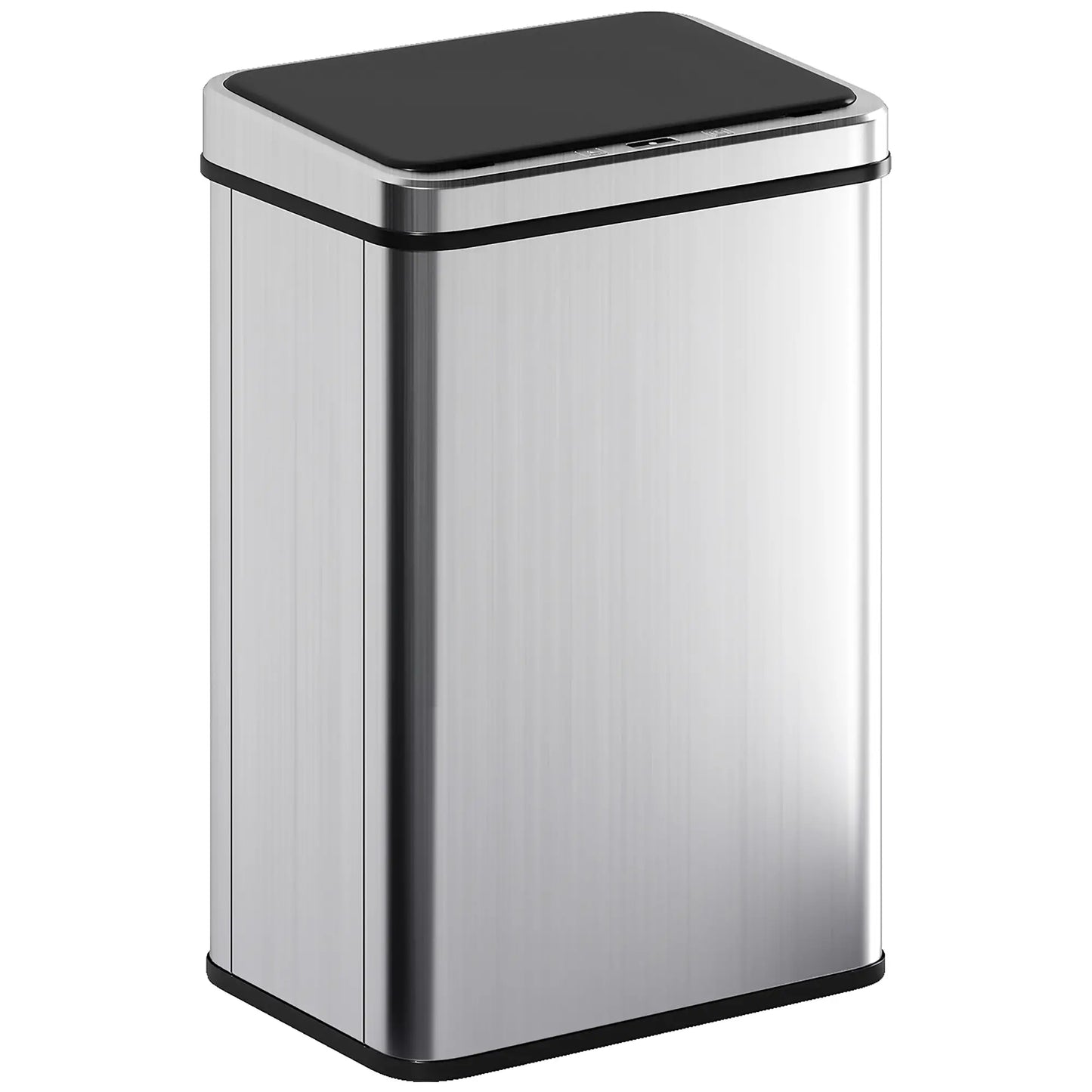 HOMCOM 40L Sensor Bin with Quiet Lid, Automatic Touchless Motion Sensor Kitchen Bin with Fingerprint Resistant Stainless Steel, Silver Tone