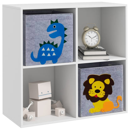 ZONEKIZ Kids Toy Storage Box with Two Non-Woven Fabric Drawers - White
