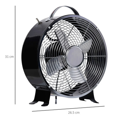 HOMCOM 10" 2-Speed Electric Table Desk Fan w/ Safety Guard Anti-Slip Feet Portable Cooling Fan Home Office Black
