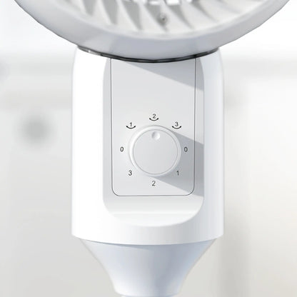 HOMCOM 9" Pedestal Fan, 70° Oscillation 90° Vertical Tilt Oscillating Air Circulator with 3 Speeds, Standing Fan, White