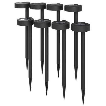 Outsunny Solar Lights Outdoor Garden Stake 8 Pack Pathway Lighting with Auto On/Off LED, IP44 Waterproof, Plastic