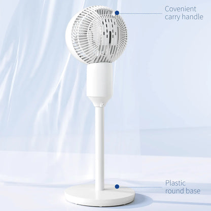 HOMCOM 9" Pedestal Fan, 70° Oscillation 90° Vertical Tilt Oscillating Air Circulator with 3 Speeds, Standing Fan, White
