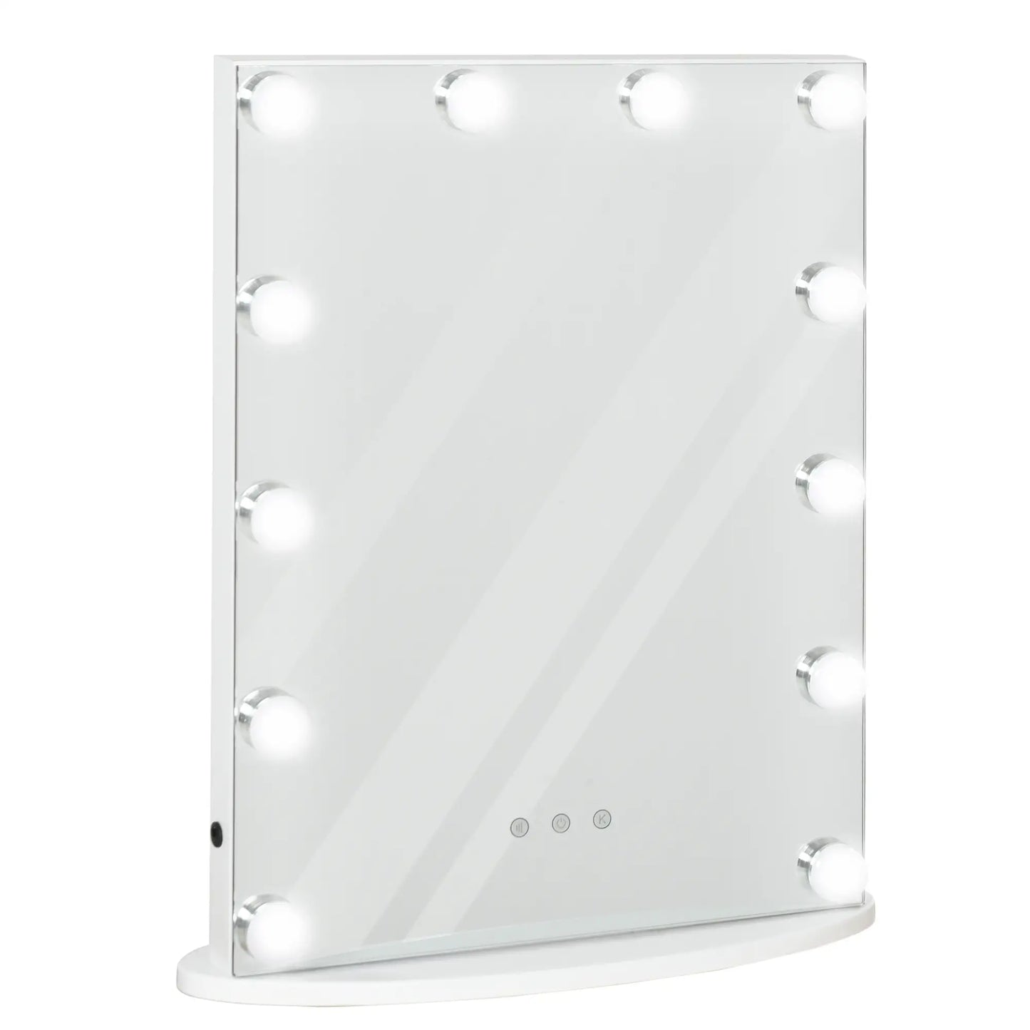 HOMCOM Hollywood Vanity Mirror with Lights for Makeup Dressing Table with 12 Dimmable LED Bulbs and USB Plug, White