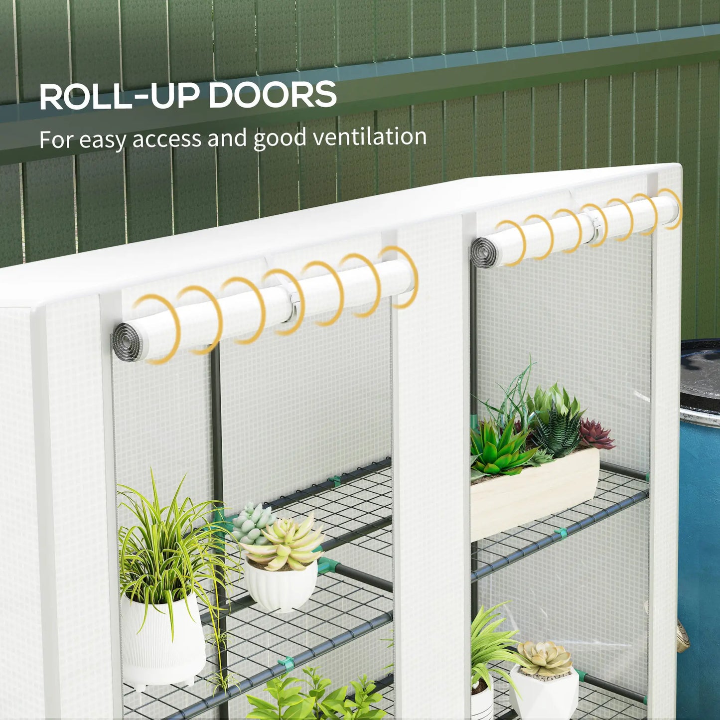Outsunny Three-Tier Mini Greenhouse, UV Resistant Plastic Cover- White