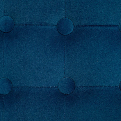 HOMCOM Velvet-Feel Square Ottoman, Lightweight  - Blue