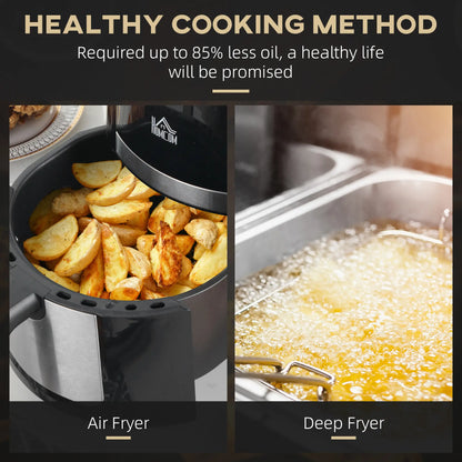 HOMCOM 4L Air Fryer Oven with Digital Touch Display, Rapid Air Circulation, 12 Cooking Programs, Timer, 1300W