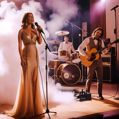 HOMCOM Smoke Fog Machine with 3 RGB LED Lights with 13 Colours and 4 Effects, 450W 2000CFM with Wired and Wireless Remote