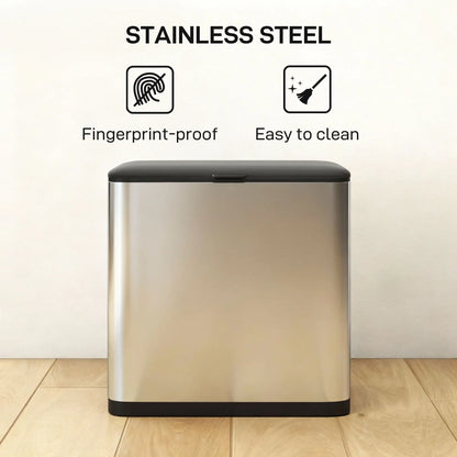 HOMCOM 8L Hanging Kitchen Bin, Rubbish Bin with Lid & Removable Inner Bucket for Under Cabinet, Under Sink, Office
