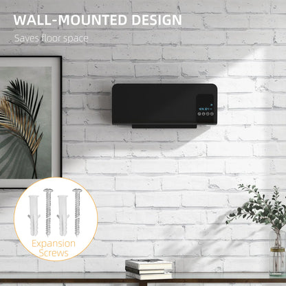 HOMCOM 2000W Wall Mounted Heater, 18-45°C Temperature, Black