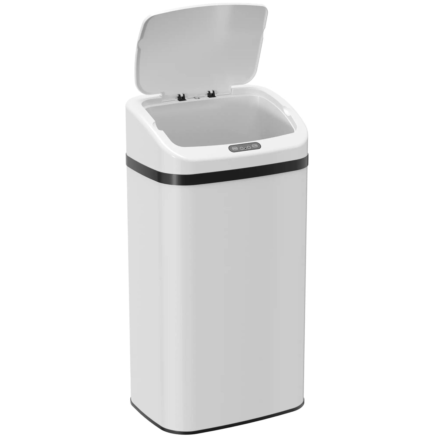 HOMCOM 48L Stainless Steel Kitchen Sensor Bin with Soft-Close Lid - White