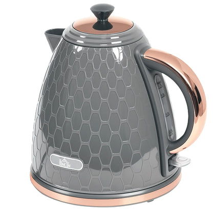 HOMCOM 3kW Rapid Boil Honeycomb Kettle, 1.7L - Grey