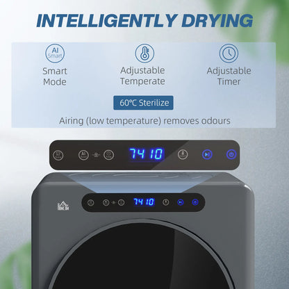 HOMCOM 4kg Laundry Compact 40-60℃ Vented Tumble Dryer - Grey