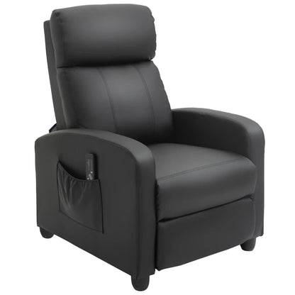 HOMCOM Faux Leather Recliner Armchair with Heated Massage & Adjustable Leg Rest