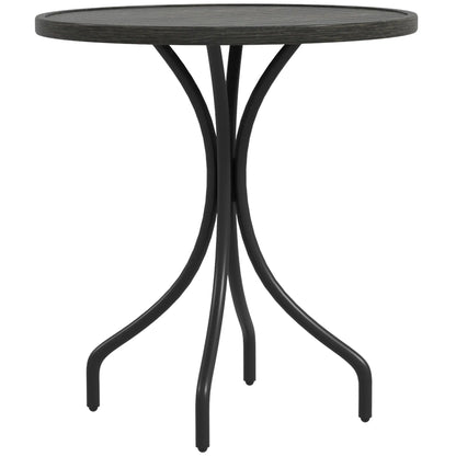 Outsunny Φ66cm Galvanised Steel Outdoor Round Garden Table - Grey
