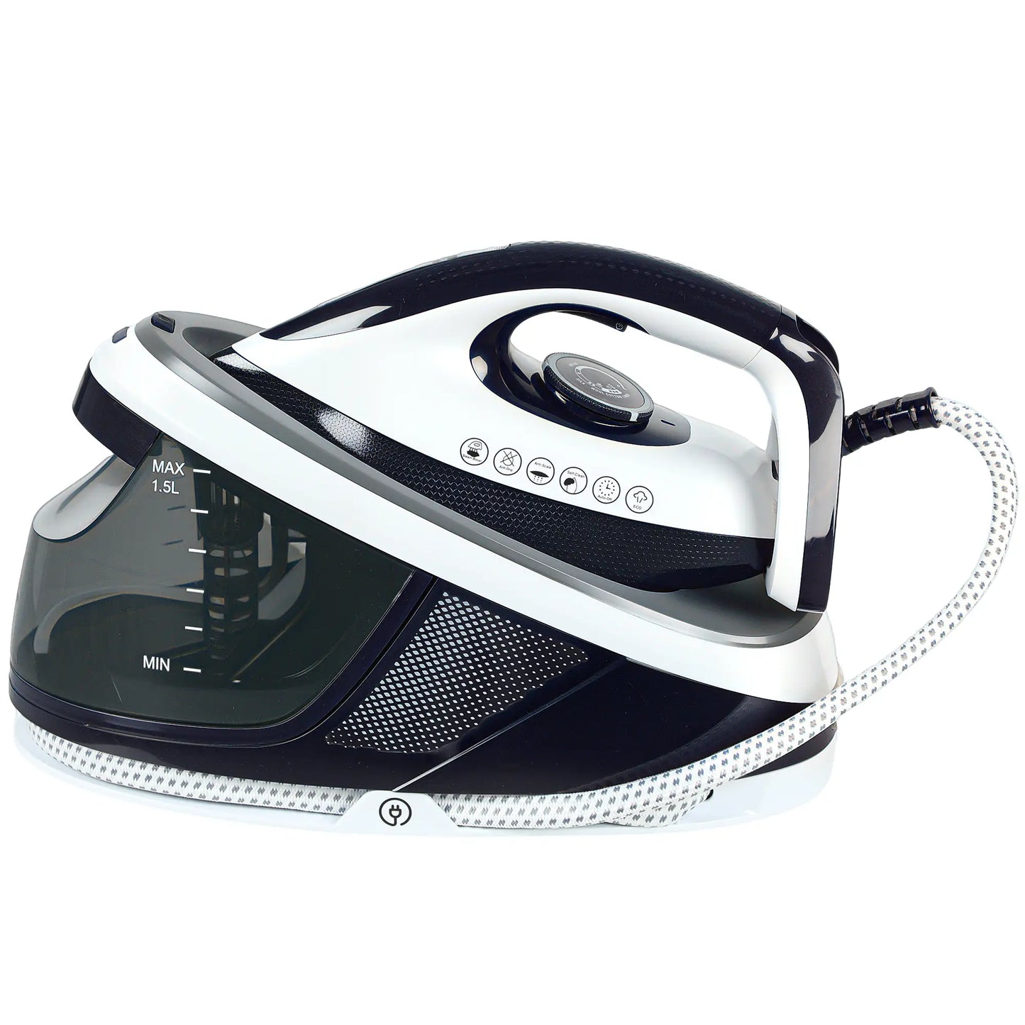 HOMCOM Steam Generator Iron with ECO Mode, Self-Cleaning, Powerful Vertical Steam, Ceramic Non-Stick Soleplate, Large 1.5L Detachable Water Tank, 2600W