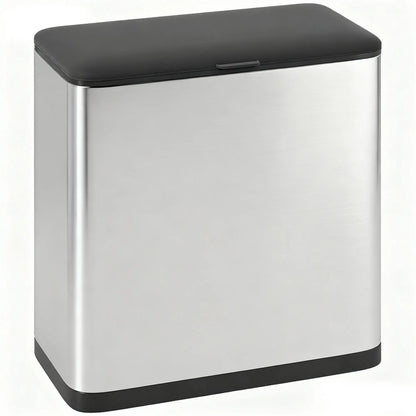 HOMCOM 8L Hanging Kitchen Bin, Rubbish Bin with Lid & Removable Inner Bucket for Under Cabinet, Under Sink, Office