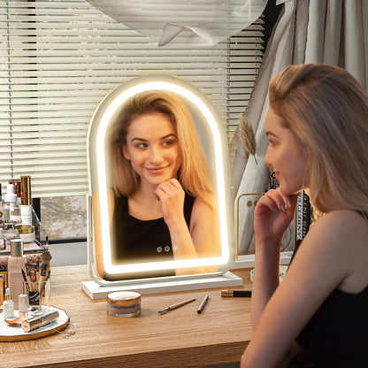 HOMCOM 43 x 59cm LED Vanity Mirror with Adjustable Colour - White