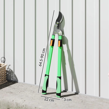 Outsunny Telescopic Extendable Garden Loppers, Heavy Duty with Steel Blade and Adjustable Handles, Tree Trimmer