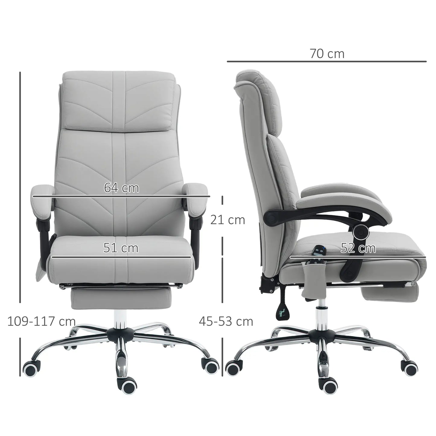 Vinsetto Faux Leather Massage Home Office Chair