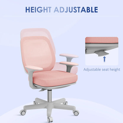 Vinsetto 44-56cm Mesh Back Office Chair with Adjustable Height - Pink