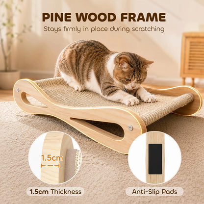 PawHut 2 in 1 Sisal Cat Scratcher Bed Cat Scratching Board and Lounger, Cream White
