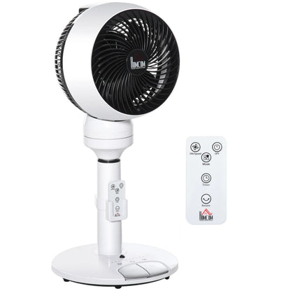 HOMCOM 9'' Air Circulator Fan 3 Speed 3 Mode, 70° Oscillation 90° Vertical Tilt, Height Adjustable, Remote Controller