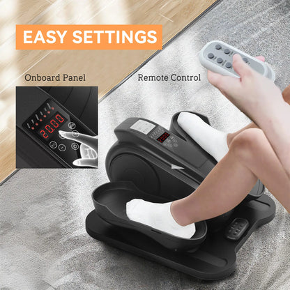 SPORTNOW Under Desk Electric Elliptical Machine, Seated Pedal Exerciser with LCD Monitor, Remote Control and 10 Adjustable Speed, Black