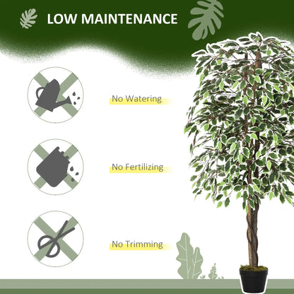 Outsunny Artificial Plant in Pot, Fake Plant for Home Indoor Decor, 160cm, Green