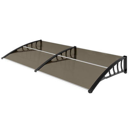 Outsunny Front Door Canopy, Outdoor Awning, Rain Shelter, 200 x 96cm, Brown