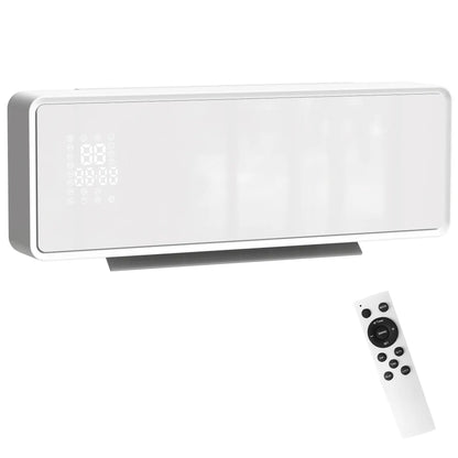 HOMCOM 2000W Ceramic Electric Heater with Fan, Adjustable Thermostat, Wall Mounted - White