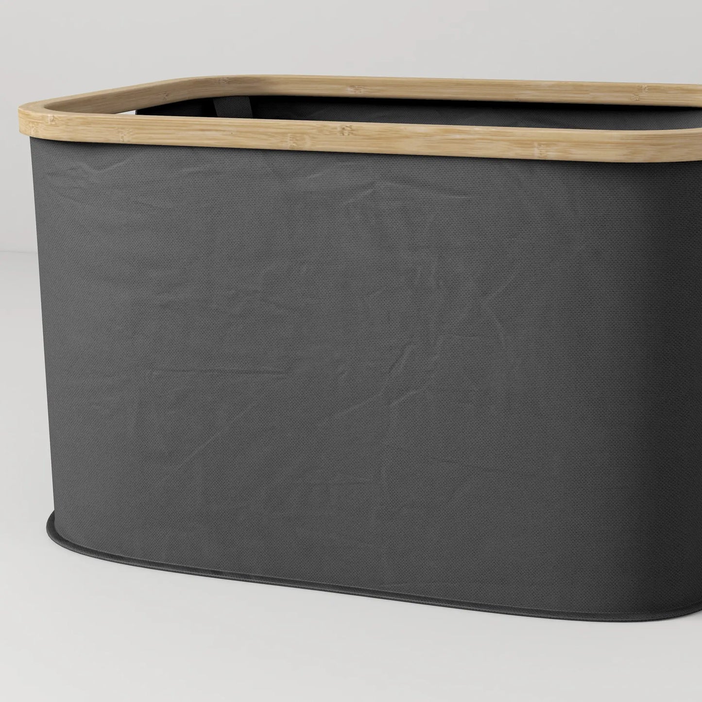 HOMCOM 36L Foldable Laundry Basket, with Bamboo Top Portable and Foldable - Black