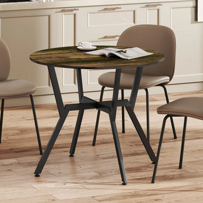 HOMCOM Dining Table, Round Kitchen Table with Anti-Slip Foot Pads for Living Room, Dining Room, Rustic Brown