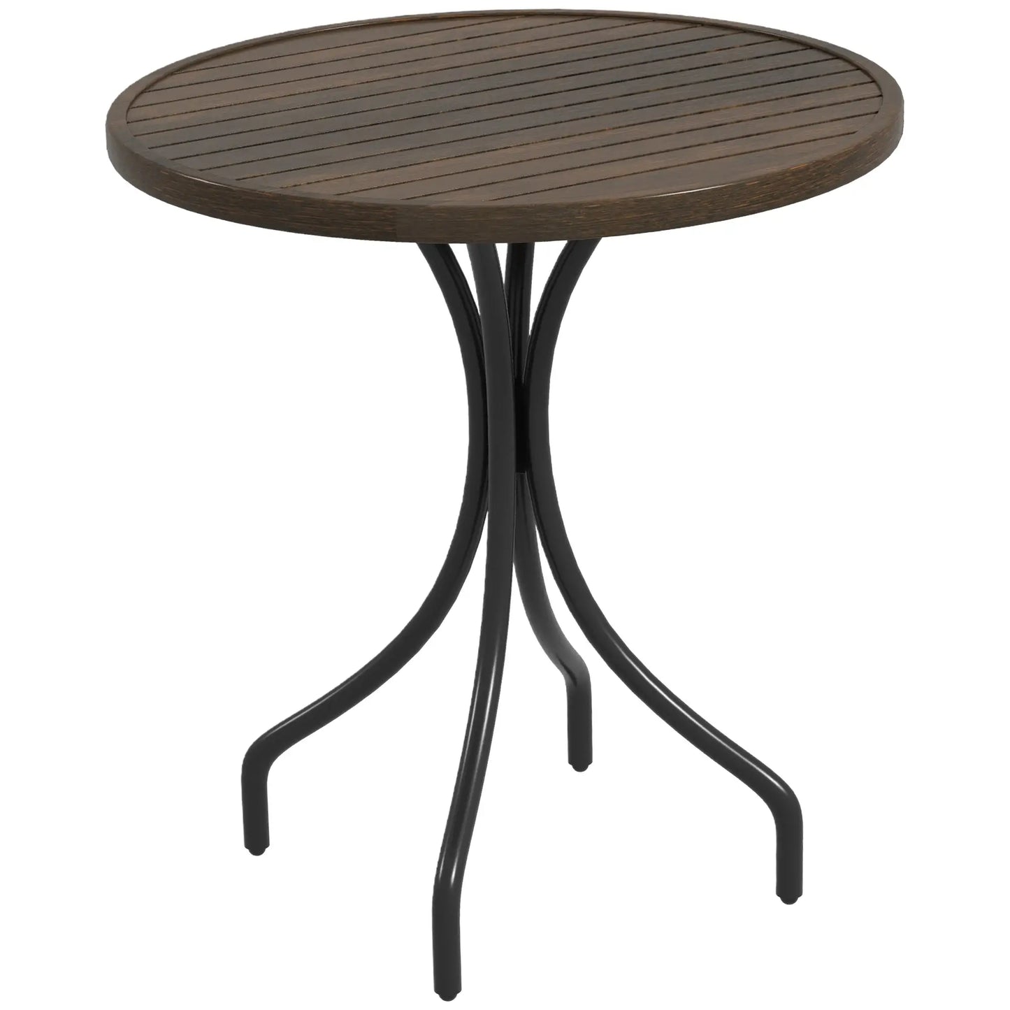 Outsunny Φ66cm Galvanised Steel Outdoor Garden Table - Brown