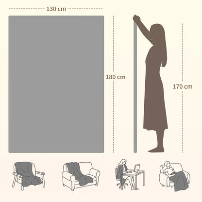 HOMCOM Electric Throw Heated Blanket with 10 Heat Levels & 10H Timer, Machine Washable with Overheat Protection, Grey