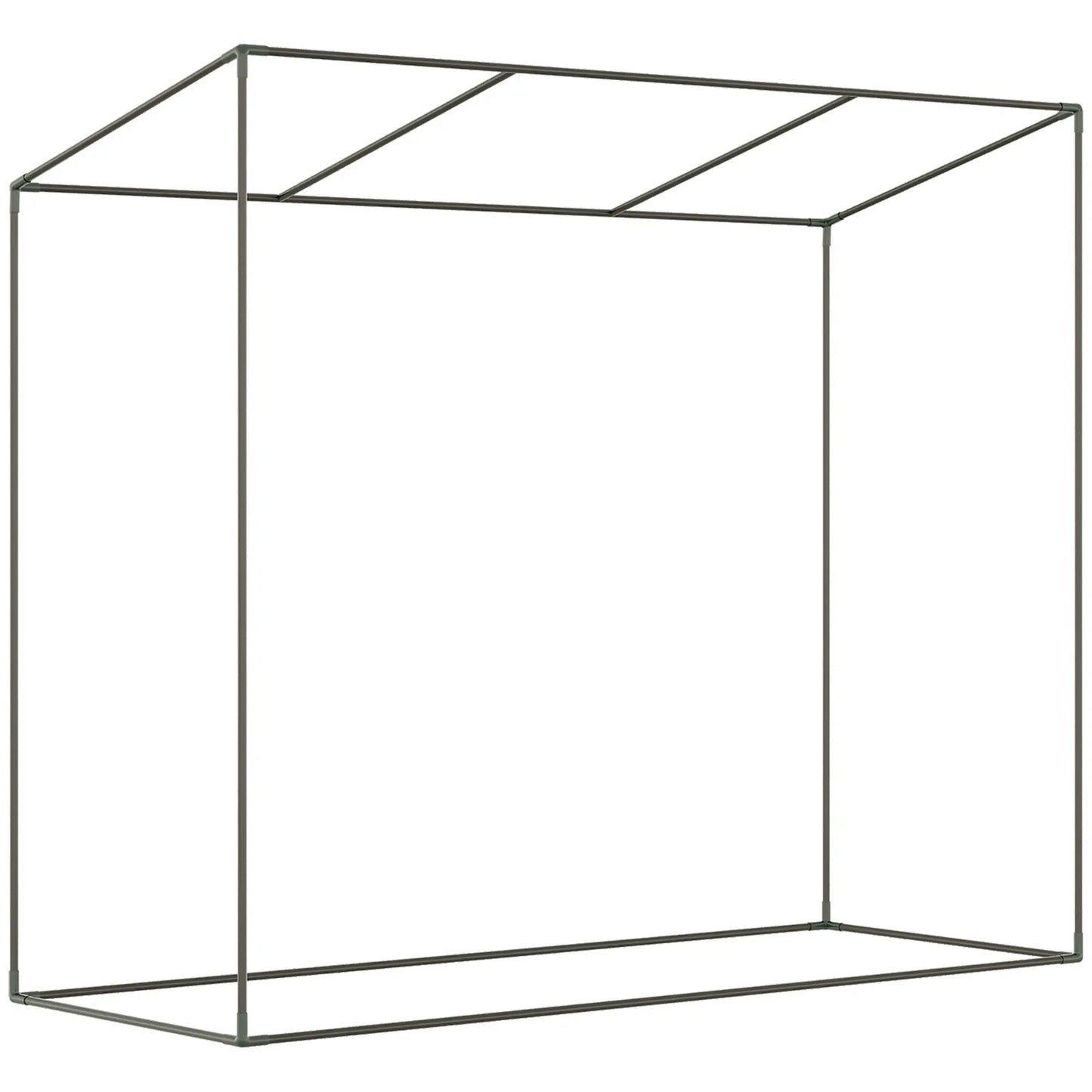 Outsunny Small Walk-in Garden Greenhouse with Steel Frame, Large Roll-Up Door and Windows, White