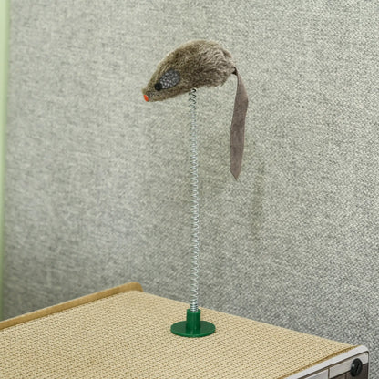 PawHut TV-Shaped Scratching Board with Scratcher, Catnip, Toy Rat, Cat Scratcher for Indoor Cats