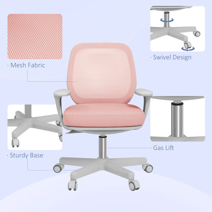 Vinsetto 44-56cm Mesh Back Office Chair with Adjustable Height - Pink