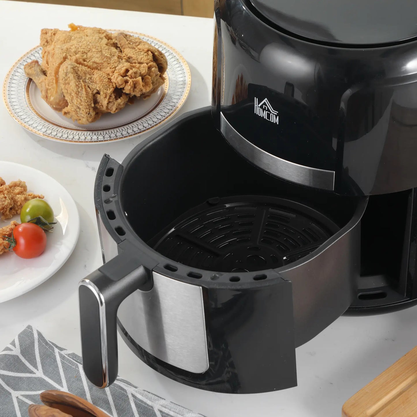 HOMCOM 4L Air Fryer Oven with Digital Touch Display, Rapid Air Circulation, 12 Cooking Programs, Timer, 1300W