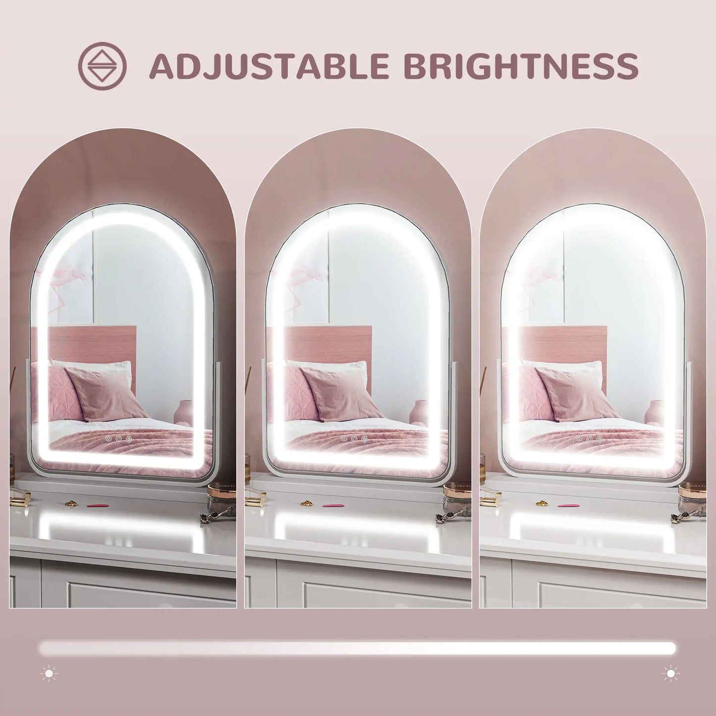 HOMCOM 43 x 59cm LED Vanity Mirror with Adjustable Colour - White