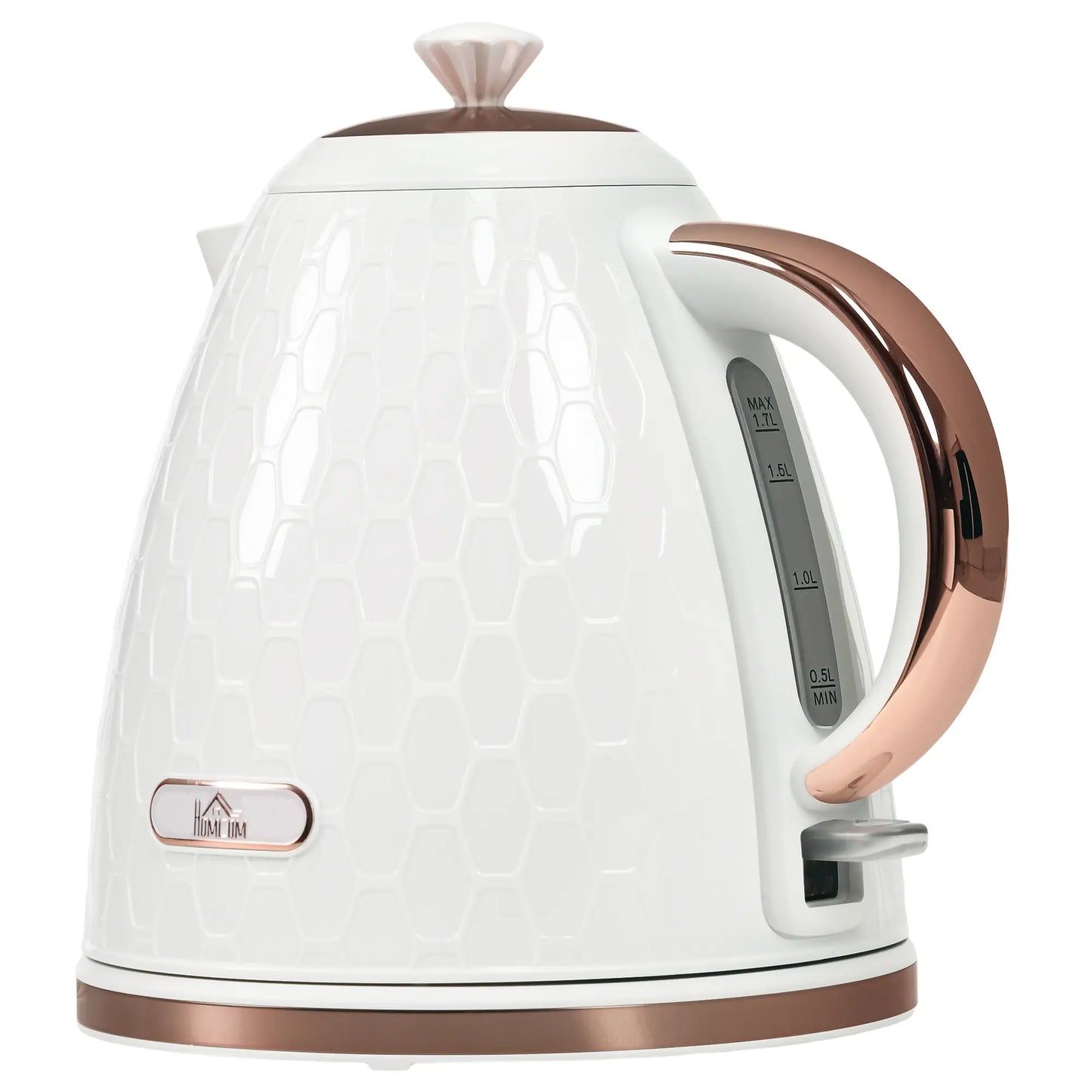 HOMCOM 3kW Rapid Boil Honeycomb Electric Kettle, 1.7L - Cream