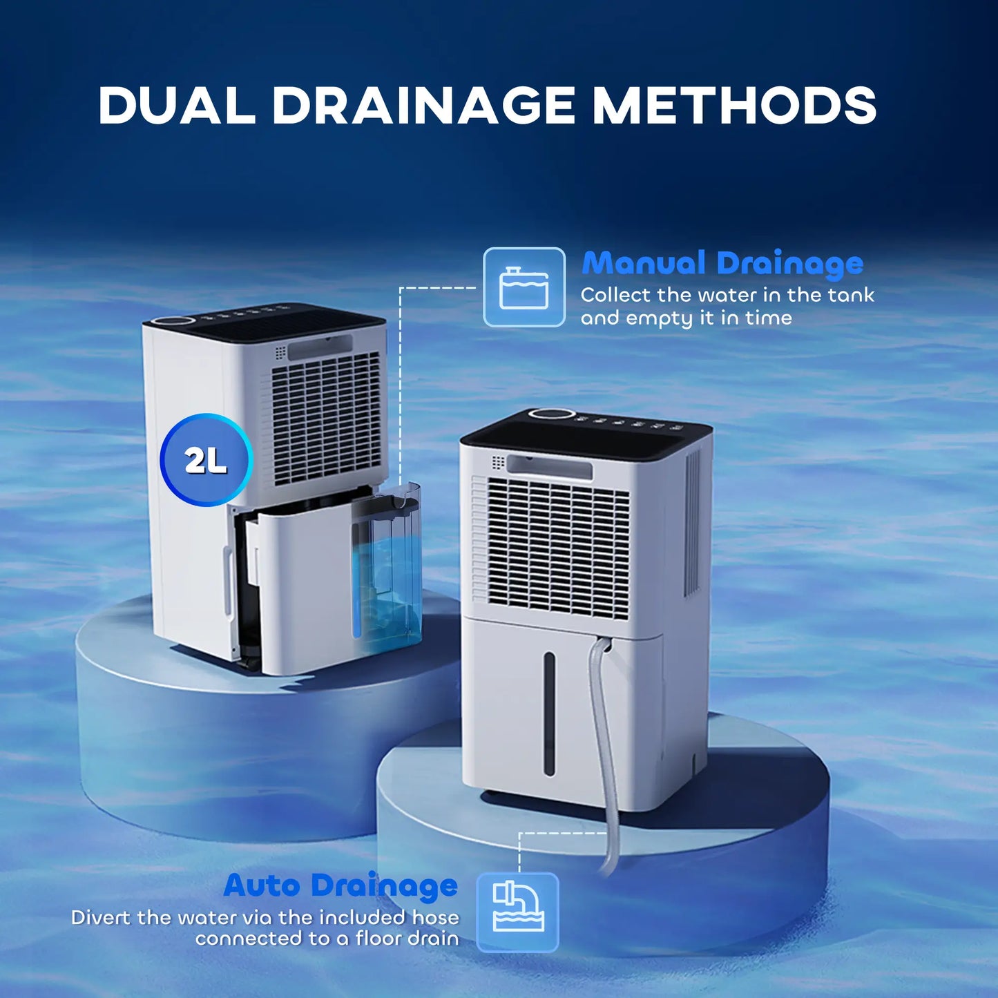HOMCOM 12L/Day Modern Dehumidifier with Filter - White
