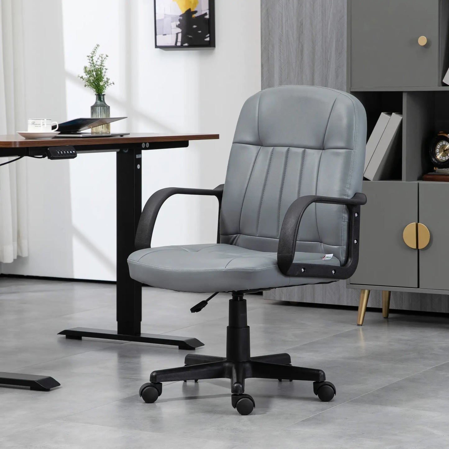 HOMCOM Swivel Executive Office Chair PU Leather Computer Desk Chair Office Furniture Gaming Seater