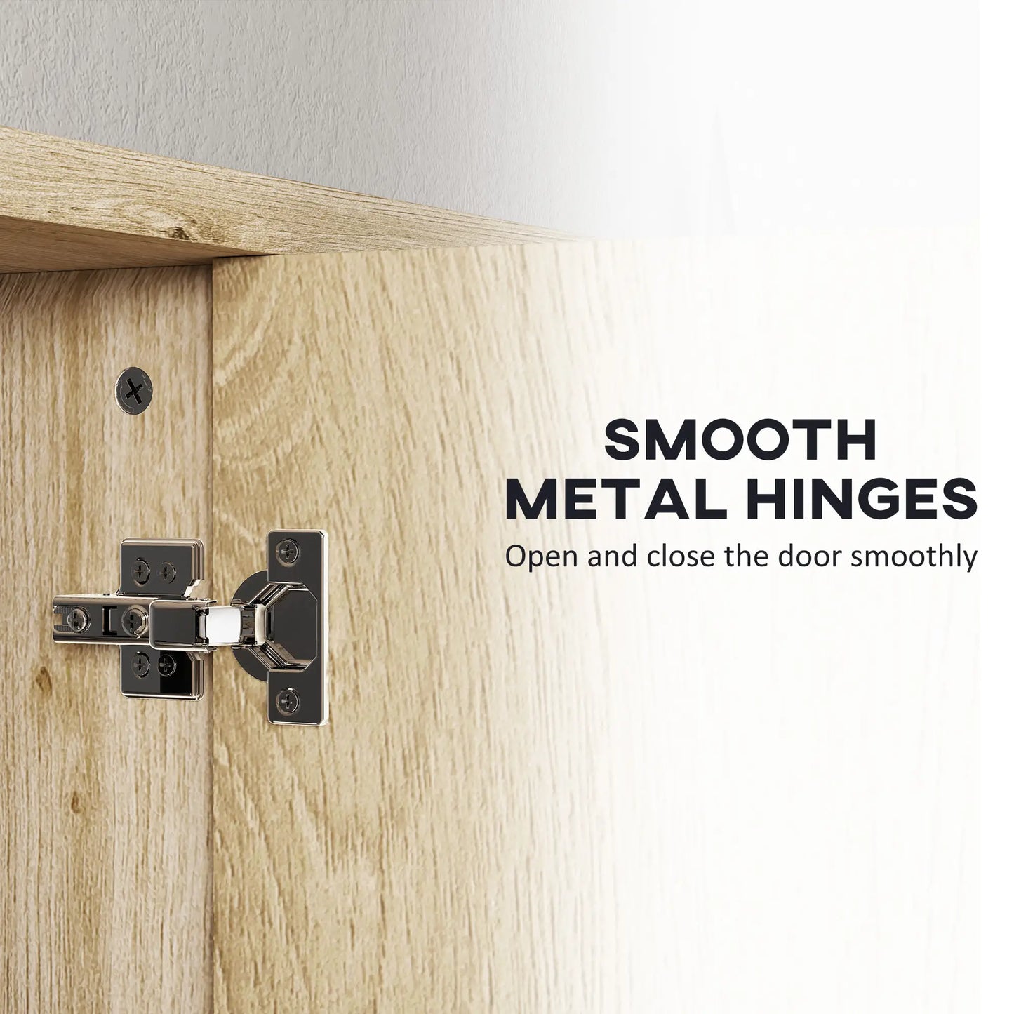 HOMCOM Five-Shelf Mirrored Bathroom Storage Mirror Cabinet - Wood-Effect