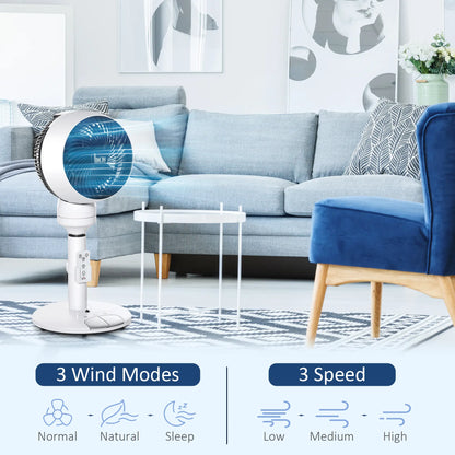 HOMCOM 9'' Air Circulator Fan 3 Speed 3 Mode, 70° Oscillation 90° Vertical Tilt, Height Adjustable, Remote Controller