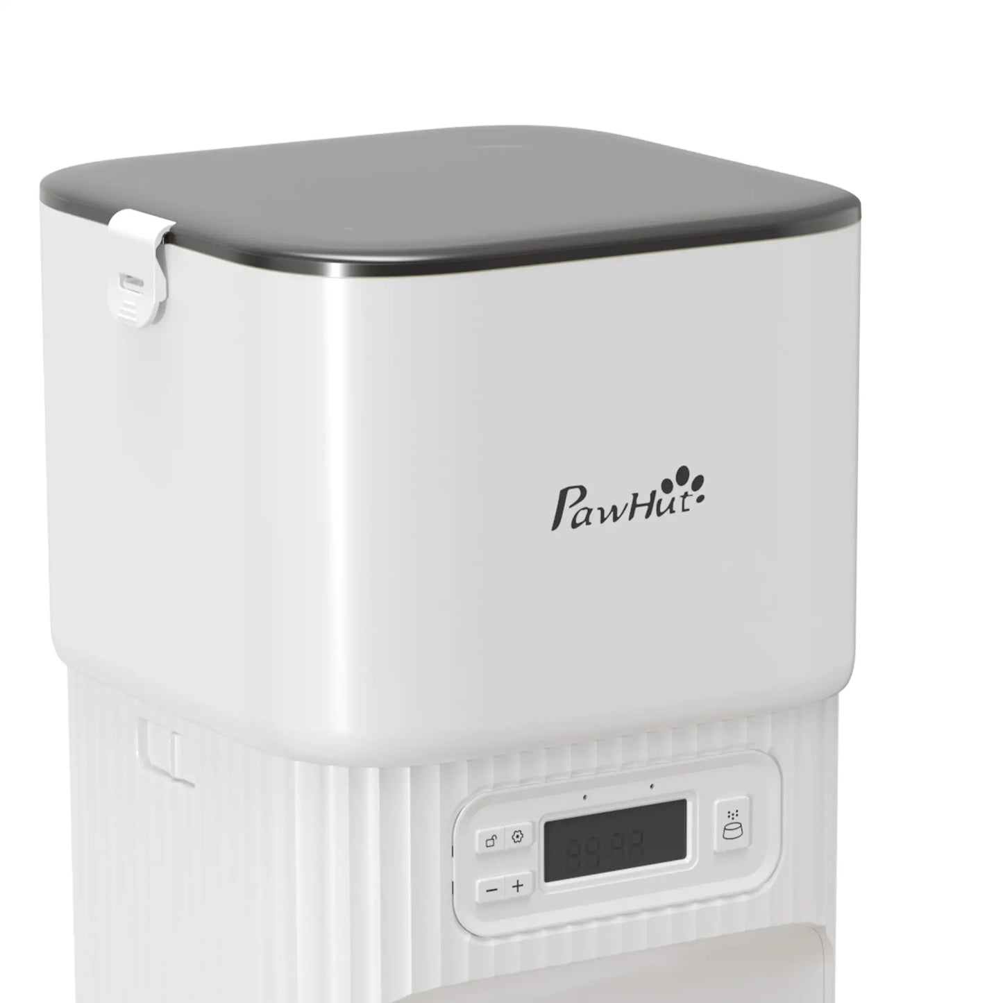 PawHut Automatic Cat Feeder Timed Portion Control Pet Food Dispenser with 2 Stainless Steel Bowls