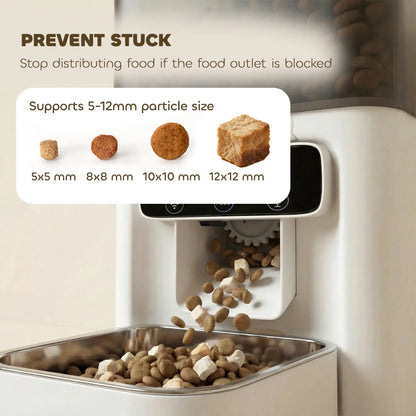 PawHut Automatic Cat Feeder, 4.5L WiFi Cat Food Dispenser with Timer, Programmable 1-10 Meals, Auto Pet Feeder
